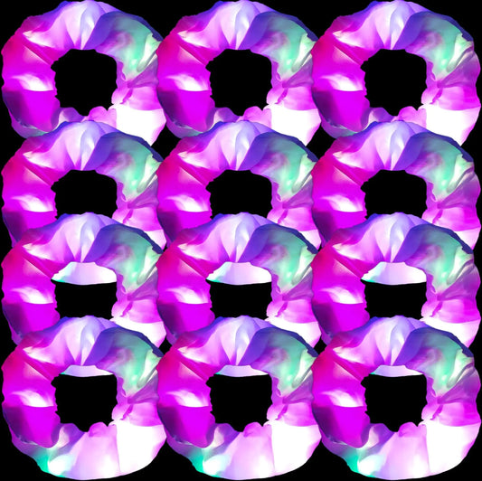 12-Pack LED Party Scrunchies with 3 Light Modes