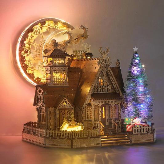 Christmas Eve Cottage 3D Puzzle Kit with LED Lights